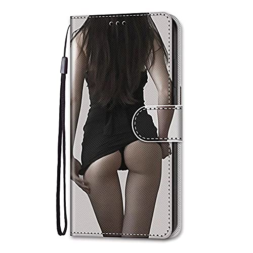 Nadoli Handyhülle Leder für Samsung Galaxy S22,Bunt Bemalt Kreative Sexy Dame Trageschlaufe Kartenfach Magnet Ständer Schutzhülle Brieftasche Etui von Nadoli