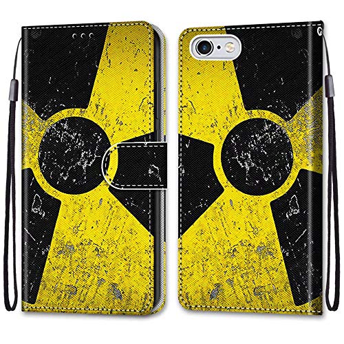 Nadoli Handyhülle Leder für iPhone 6S/6 4.7",Bunt Bemalt Schwarz Gelb Zeichen Trageschlaufe Kartenfach Magnet Ständer Schutzhülle Brieftasche Ledertasche Tasche Etui Nadoli Handyhülle Leder für iPhone 6S/6 4.7",Bunt Bemalt Schwarz Gelb Zeichen Trageschlaufe Kartenfach Magnet Ständer Schutzhülle Brieftasche Ledertasche Tasche Etui von Nadoli