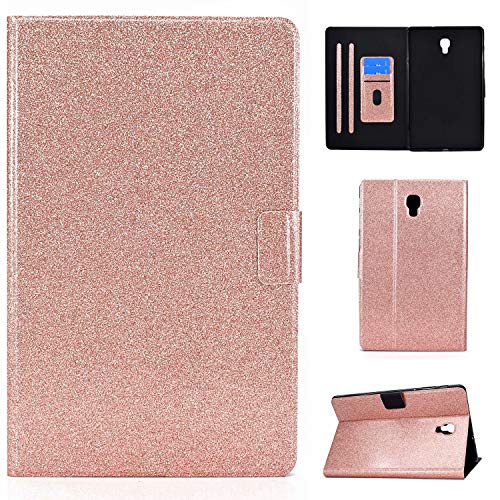 Nadoli PU Leder Glitzer Hülle für Samsung Galaxy Tab A T590 {10.5 Zoll} 2018,Full Body Brieftasche Slim Schutzhülle Magnetisch Flip Ständer Schale Smart Auto Schlaf/Wachen,Roségold von Nadoli