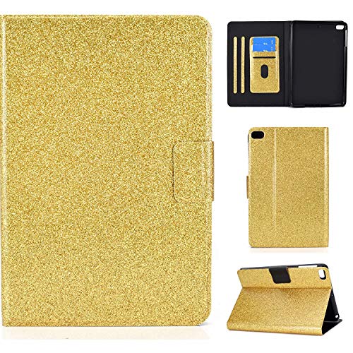 Nadoli PU Leder Glitzer Hülle für iPad Mini 1/2/3/4/5 {7.9 Zoll},Full Body Brieftasche Slim Schutzhülle Magnetisch Flip Ständer Schale Smart Auto Schlaf/Wachen,Gold von Nadoli