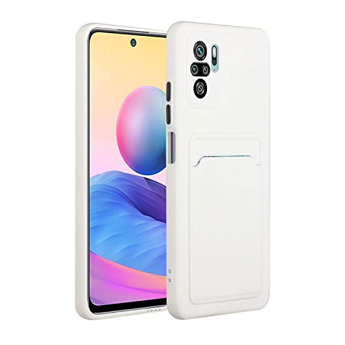 Nadoli Silicone Hülle für Xiaomi Redmi Note 10 Pro,Ultra Dünne Stoßfeste Kratzfest Wallet Weich TPU Schutzhülle Handyhülle mit Kredit Kartenhalter von Nadoli