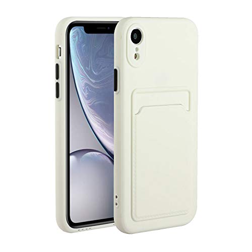 Nadoli Silicone Hülle für iPhone Xr 6.1",Ultra Dünne Stoßfeste Kratzfest Wallet Weich TPU Schutzhülle Handyhülle mit Kredit Kartenhalter von Nadoli