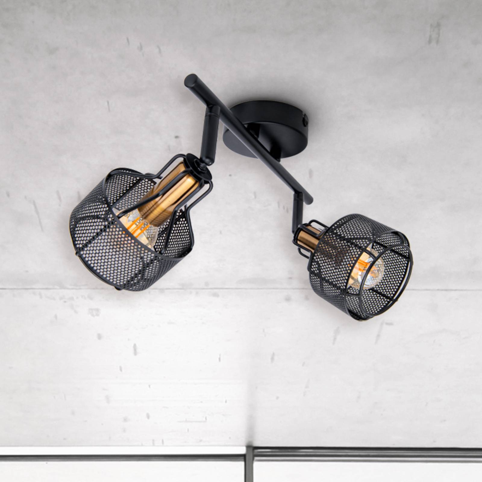 Deckenlampe Foro, zweiflammig, schwarz/gold Deckenlampe Foro, zweiflammig, schwarz/gold von Naeve Leuchten
