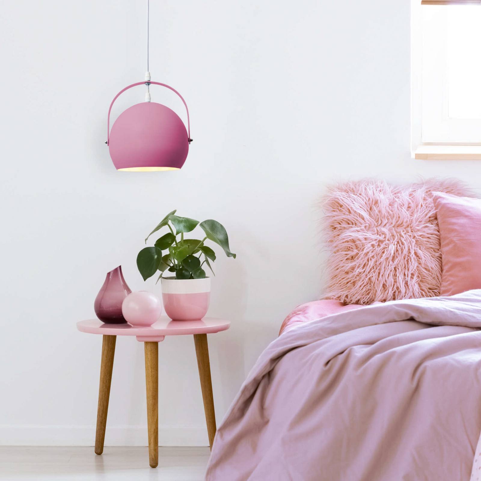 Hängeleuchte Colorado mit rundem Schirm, pink Hängeleuchte Colorado mit rundem Schirm, pink von Naeve Leuchten