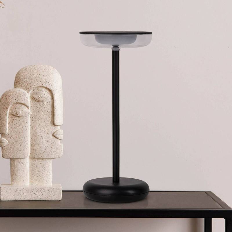 LED-Akku-Terrassenlampe Pasi schwarz Höhe 26cm Metall Touch von Naeve Leuchten