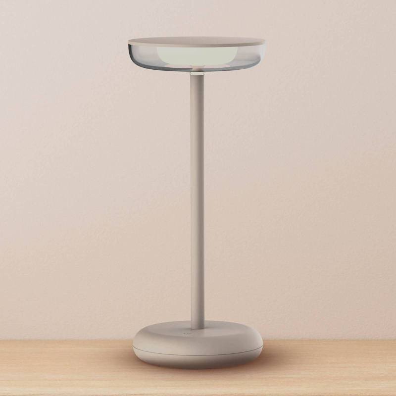 LED-Akku-Terrassenleuchte Pasi beige Höhe 26 cm Metall Touch von Naeve Leuchten