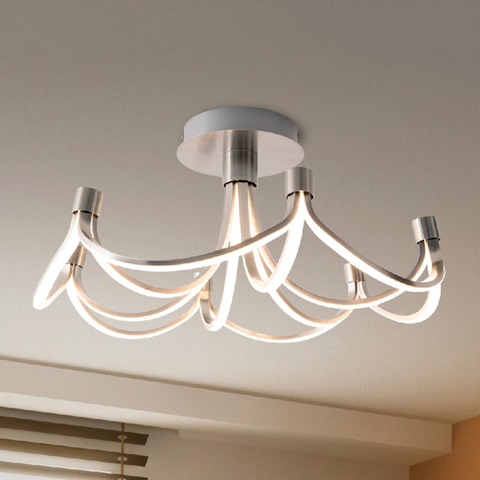 LED-Deckenleuchte Festos, nickel matt, dimmbar LED-Deckenleuchte Festos, nickel matt, dimmbar von Naeve Leuchten