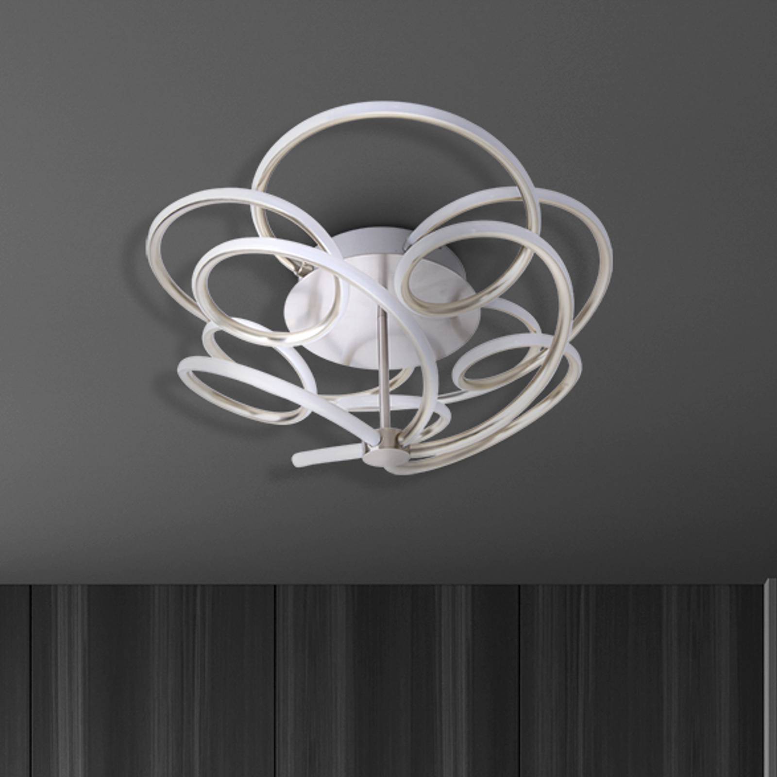 LED-Deckenleuchte Rizado, step-dim, nickel satin LED-Deckenleuchte Rizado, step-dim, nickel satin von Naeve Leuchten