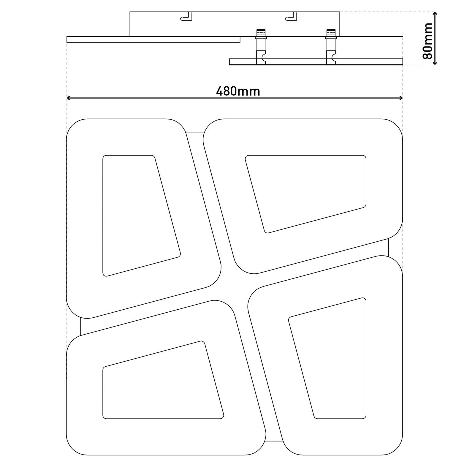 LED-Deckenleuchte Simen, weiß, Metall, 48x48 cm, CCT, Remote LED-Deckenleuchte Simen, weiß, Metall, 48x48 cm, CCT, Remote von Naeve Leuchten