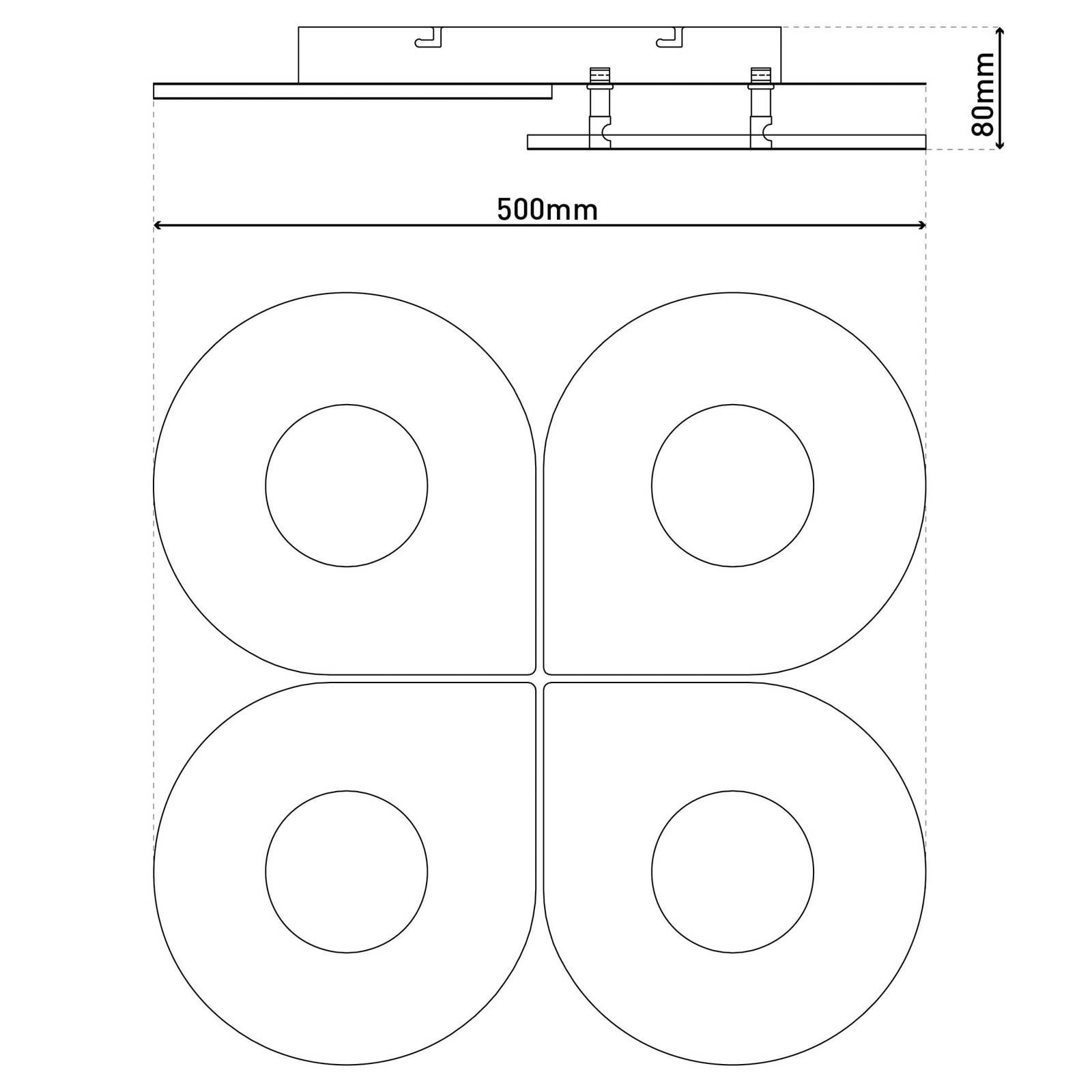 LED-Deckenleuchte Smilla, weiß, Metall, 50x50 cm, CCT Remote LED-Deckenleuchte Smilla, weiß, Metall, 50x50 cm, CCT Remote von Naeve Leuchten