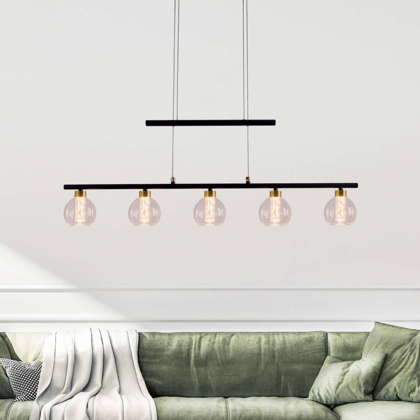 LED-Pendelleuchte Brass 5-flammig höhenverstellbar LED-Pendelleuchte Brass 5-flammig höhenverstellbar von Naeve Leuchten