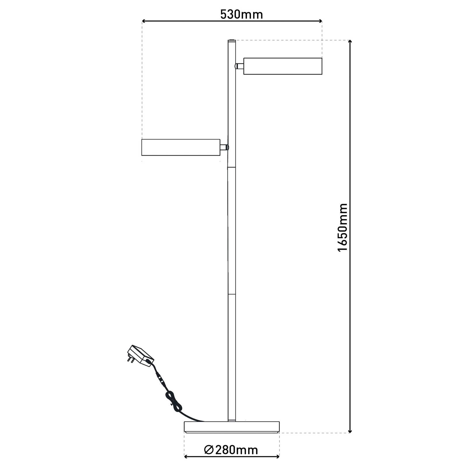LED-Stehlampe Tessa schwarz/beige 165 cm Touchdim CCT 2-flg. LED-Stehlampe Tessa schwarz/beige 165 cm Touchdim CCT 2-flg. von Naeve Leuchten