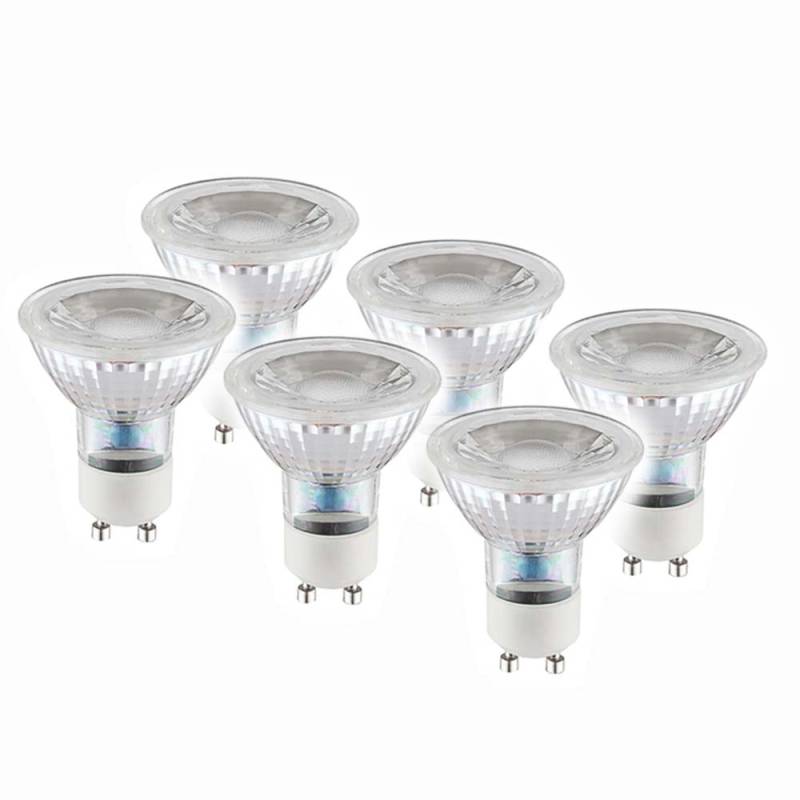 LED Leuchtmittel, GU10, klar, 4W, warmweiß, DxH 5x5,3 cm, 6er Set von Näve