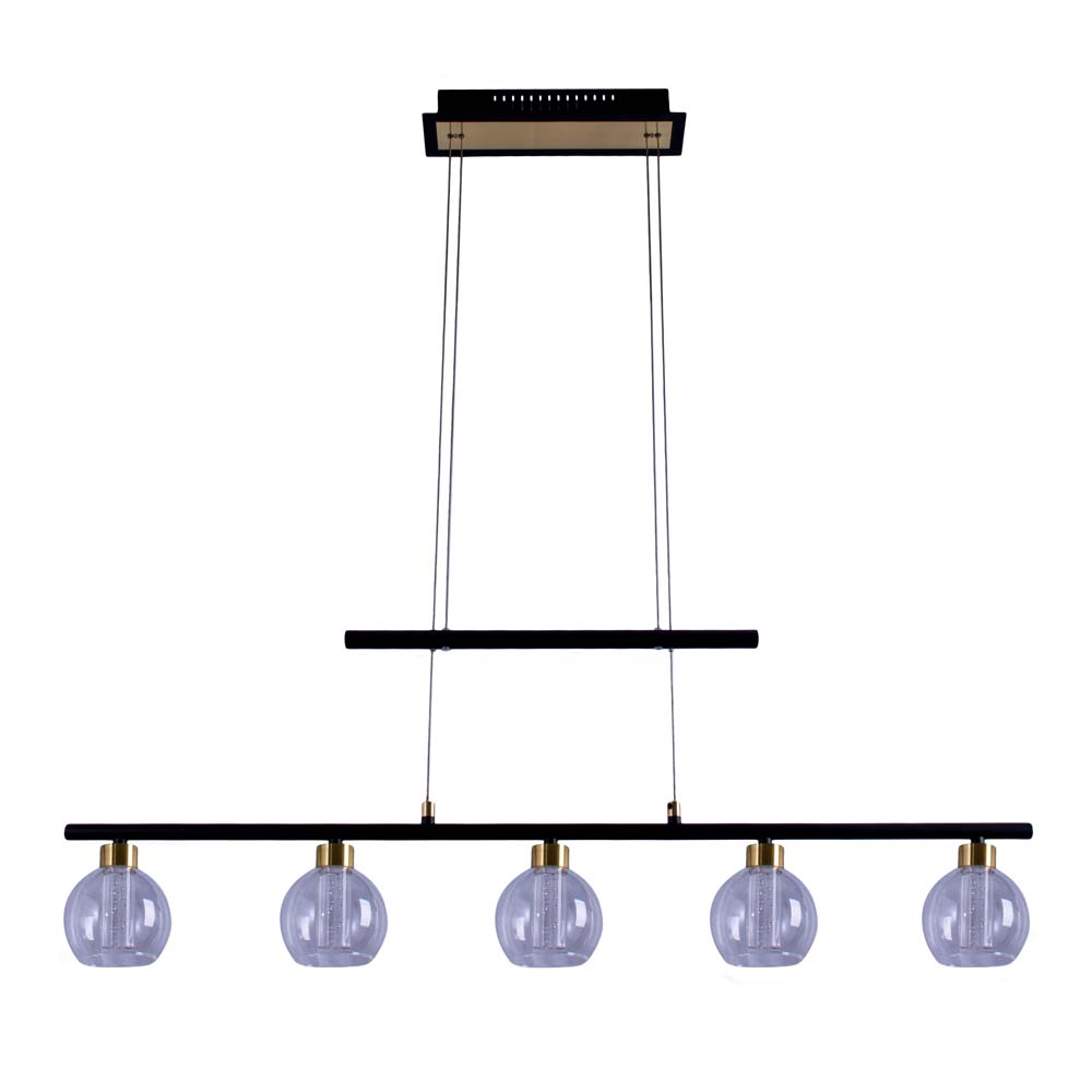 LED Pendelleuchte, Metall, Glas, 5-Flammig, L 90 cm von Näve
