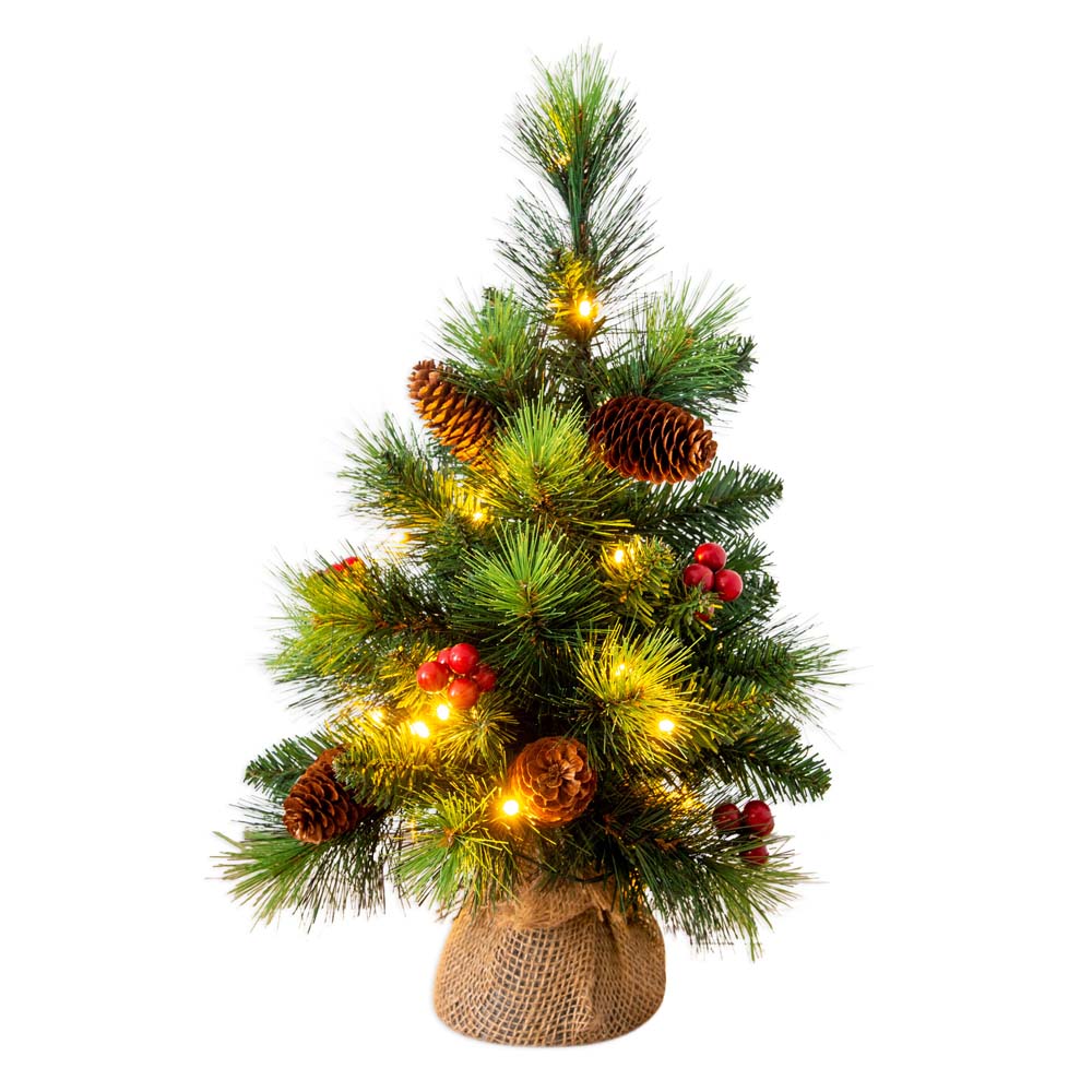 LED Weihnachtsbaum, Metall Textil, Grün, H 45 cm von Näve