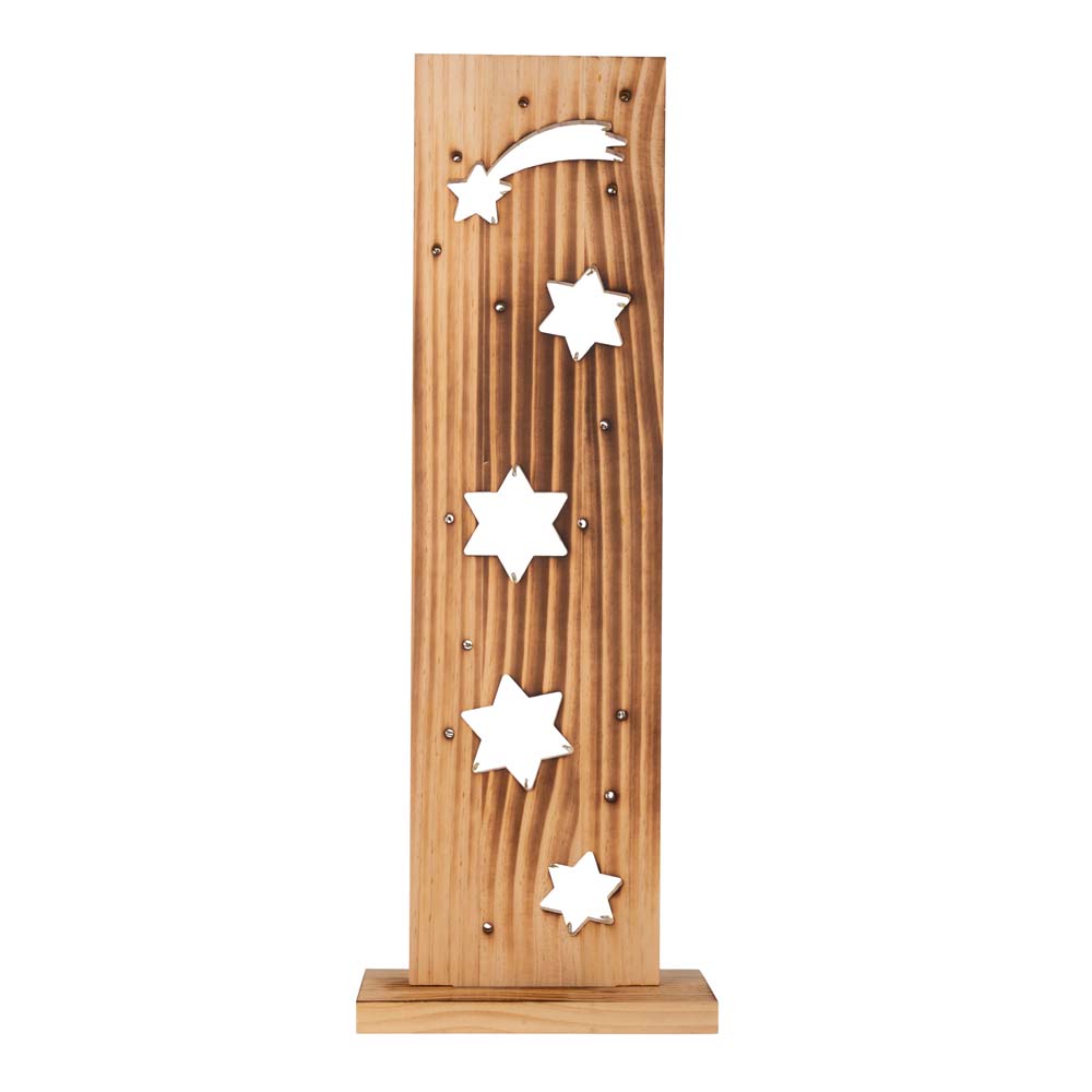 LED Weihnachtsdeko, Sternenmuster, Holz Kiefer, H 60 cm von Näve