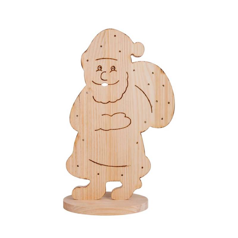 LED Weihnachtsmann, Holz Kiefer, IP44, H 49 cm von Näve