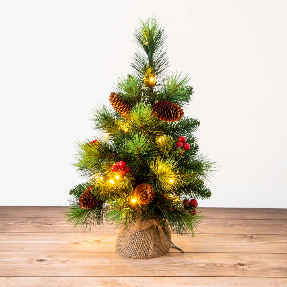 Weihnachtsartikel - LED-Weihnachtsbaum mit Beeren und Tannenzapfen - h: 45cm von Näve