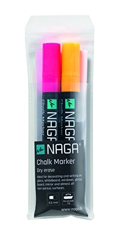 NAGA, Kreidemarker, 4,5mm, 2 Stück, Rosa/Orange von Naga