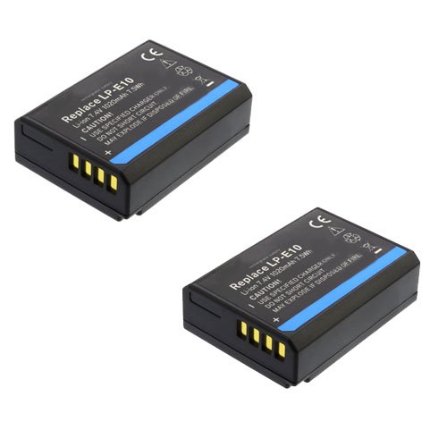 2X Ersatz Akku LP-E10 mit 1020mAh für Canon EOS 1100D 1200D 1300D 2000D 4000D, EOS Rebel T3 T5 T6, EOS Kiss X50 X 70 X80 ACCU Li-ion 2X Ersatz Akku LP-E10 mit 1020mAh für Canon EOS 1100D 1200D 1300D 2000D 4000D, EOS Rebel T3 T5 T6, EOS Kiss X50 X 70 X80 ACCU Li-ion von Nahas-Shop
