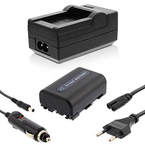 Akku + Ladegerät kompatibel mit SONY NP-FM50, NP-FM55 NP-QMFM50 QM55 DSC-F707, F717, F828, R1, S30, S50 mit 1300mAh Li-ion von Nahas-Shop