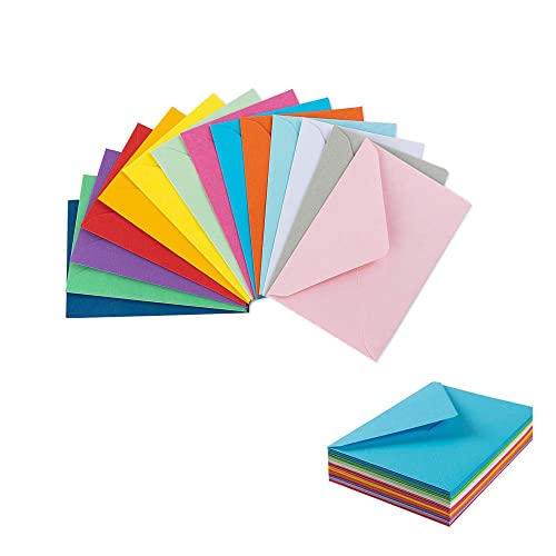 60 Mini Brief-Umschläge,11,5 x 8,2 cm Mini Umschläge Bunte Briefumschläge Kleine Umschläge Multifarbe für Geschenkkarte Hochzeit, Geburtstag Party Supplies (10 Farben) von Naisfei