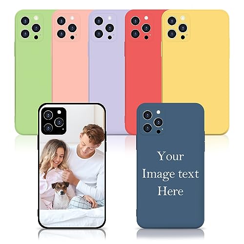 Naispanda Personalisierte Handyhülle für iPhone mit Fototext, weiches flüssiges Silikonmaterial, kompatibel mit iPhone 15 14 13 12 11 Pro Max Mini XS XR 8 7 6 Plus, individuelle Geschenke für Familie, von Naispanda