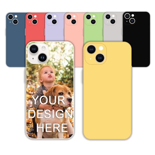 Personalisierte Handyhülle für Apple iPhone 14 Plus Custom Case - Flüssigsilikonhülle stoßfeste Schutzhülle für iPhone 14 Plus mit Eigenem Foto Bild Text Individuelle Schutzhülle von Naispanda