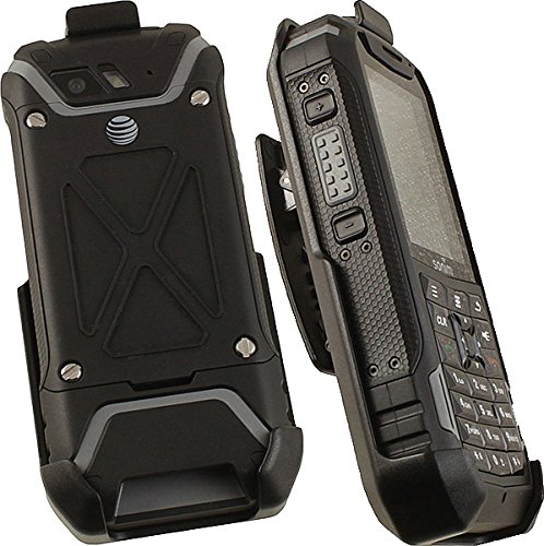 Holster für Sonim XP5, Nakedcellphone schwarz [drehbar/Ratsche] Gürtelclip Halterung [mit Ständer] für Sonim XP5 Phone (XP5700) von Nakedcellphone