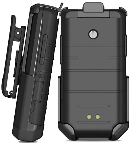 Nakedcellphone Holster für CAT S22 Flip Phone, Schwarz [drehbar/Ratsche] Gürtelclip Halter Hülle von Nakedcellphone