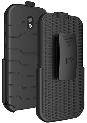 Nakedcellphone Holster für CAT S42, Gürtelclip, mit Ständer, für Caterpillar CAT S42 Phone (und S42 H+) Schwarz von Nakedcellphone