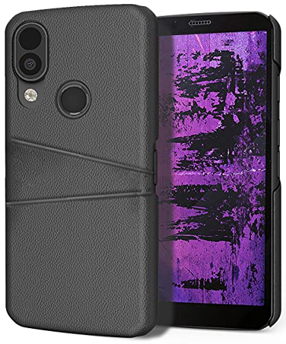 Nakedcellphone Hülle Kompatibel mit CAT S62 Pro Phone, [Schwarz] Mobile Wallet Cover Vegan Leder Slim Hard Shell [Mit Kreditkartenfächern] von Nakedcellphone