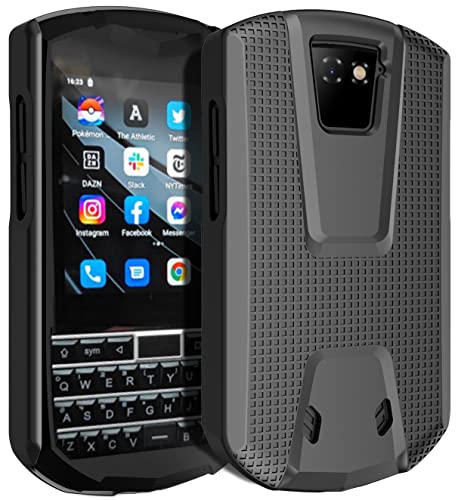 Nakedcellphone Hülle für Unihertz Titan Pocket Phone, [Grid Texture] Slim Hard Shell Protector Cover - Schwarz von Nakedcellphone