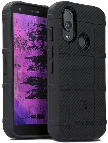 Nakedcellphone Schutzhülle für CAT S62 Pro, Special Ops Tactical Armor Rugged Shield – Schwarzes Kohlefaser-Design von Nakedcellphone