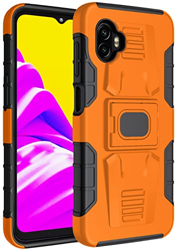 Nakedcellphone Schutzhülle für Galaxy XCover 6 Pro, robuste Ringgriff-Abdeckung mit Ständer [integrierte Montageplatte] für Samsung XCover6 Pro Phone (2022, SM-G736) – Hellorange von Nakedcellphone