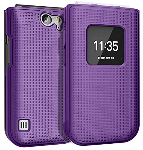Schutzhülle für Nokia 2720 V Flip-Phone, Nakedcellphone [Violett] Schutzhülle zum Aufstecken [Gitterstruktur] für Verizon TA-1295, 2720V von Nakedcellphone