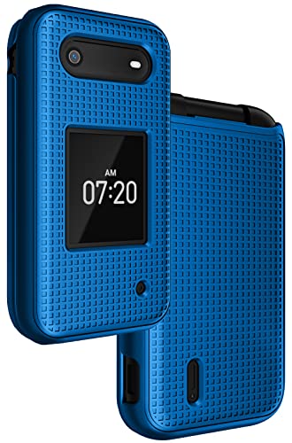 Nakedcellphone Schutzhülle für Nokia 2760 2780 Flip-Phone, schlanke Hartschalen-Schutzhülle mit Gitterstruktur für Tracfone N139DL, TA-1398, TA-1451, TA-1420, Kobaltblau von Nakedcellphone