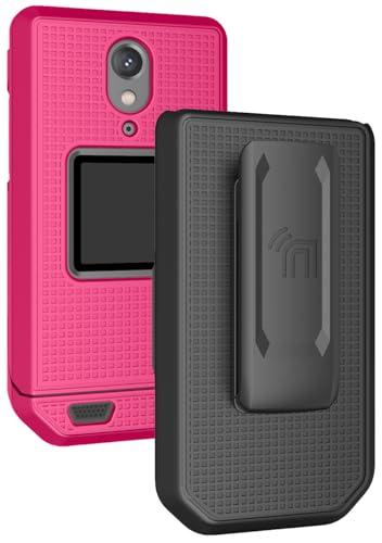 Nakedcellphone Schutzhülle mit Clip für Klapptelefon CAT S22, schlankes Hartschalen-Cover und drehbar/Ratsche, Gürtel-Hüftholster-Halter-Kombination von Nakedcellphone