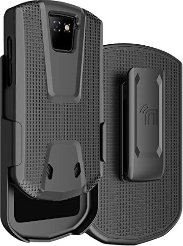 Nakedcellphone Schutzhülle mit Clip für Unihertz Titan Pocket Phone, schlanke Hartschale strukturierte Hülle und [drehbar/Ratsche] Gürtel-Hipholster-Kombination – Schwarz von Nakedcellphone