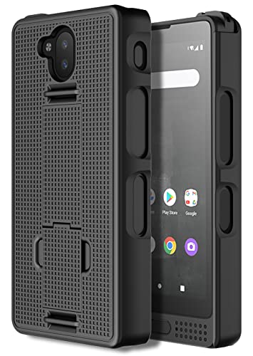 Nakedcellphone Schutzhülle mit Ständer für Sonim XP10 5G, [Gitterstruktur], schlanke Hartschalen-Schutzhülle mit Ständer für XP9900 (2022), Schwarz von Nakedcellphone