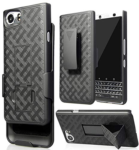 Schutzhülle für BlackBerry Keyone, Nakedmobile (mit Standfunktion, Gürtel, für BlackBerry Keyone, Verizon/ATT/Sprint/Unlocked) Schwarz von Nakedcellphone