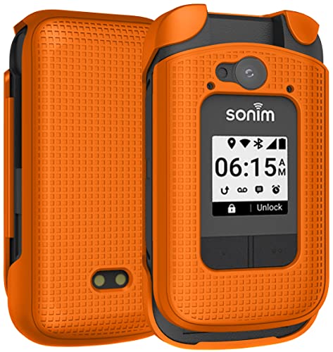 Schutzhülle für Sonim XP3 Plus 4G Klapptelefon, Nakedcellphone dünne Hartschalen-Schutzhülle für XP3plus (Modell XP3900, Jahr 2021), Hellorange von Nakedcellphone