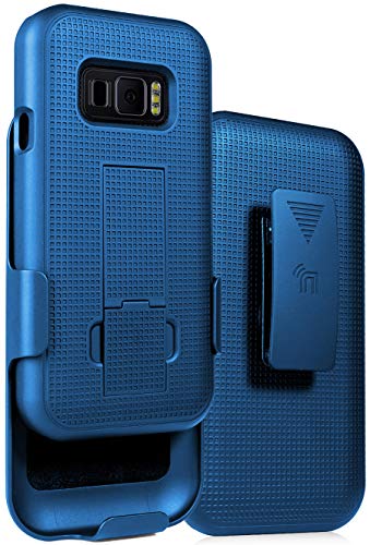 Schutzhülle mit Clip für Galaxy XCover FieldPro, Nakedcellphone [Kobaltblau] Ständer Cover mit [Dreh/Ratsche] Gürtel Hip Holster Combo für Samsung Galaxy XCover FieldPro (SM-G889A) von Nakedcellphone