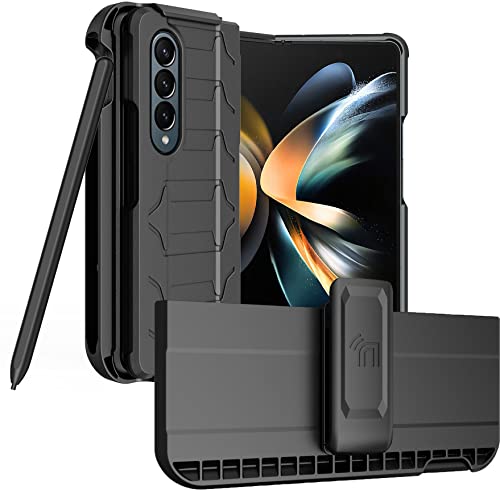 Schutzhülle mit Clip und SStiftschlitz für Galaxy Z Fold 4 5G, Nakedcellphone Tactical Cover und benutzerdefiniertem GürtelHüftholster Halter View Stand Combo für Samsung Z Fold4 Handy (SMF936U, Schutzhülle mit Clip und SStiftschlitz für Galaxy Z Fold 4 5G, Nakedcellphone Tactical Cover und benutzerdefiniertem GürtelHüftholster Halter View Stand Combo für Samsung Z Fold4 Handy (SMF936U, von Nakedcellphone