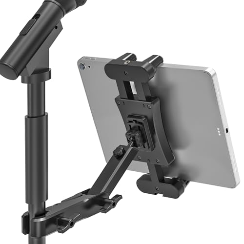 Nakelulu Tablet Halterung für Mikrofonständer, 360° Drehbar Tablet Mikrofonständer, Verstellbar iPad Mikrofon Halterung für iPad Pro, 4.7-13.5 Zoll Smartphone Tablet Nakelulu Tablet Halterung für Mikrofonständer, 360° Drehbar Tablet Mikrofonständer, Verstellbar iPad Mikrofon Halterung für iPad Pro, 4.7-13.5 Zoll Smartphone Tablet von Nakelulu