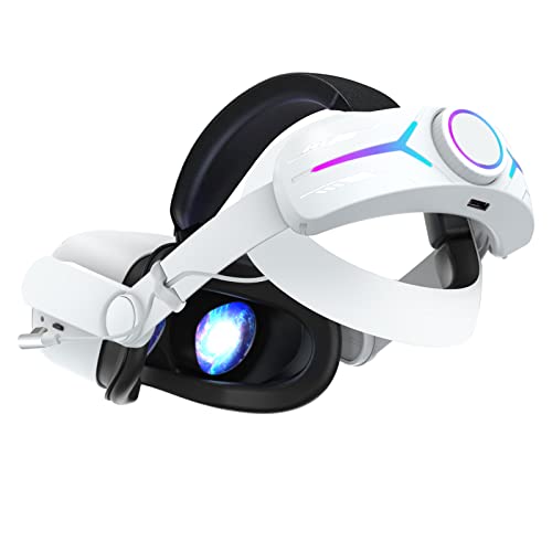 Nalezuns VR Brille VR Headset pc, 8000mAh Akku 3D VR Brille 110° FOV Zubehör PC, Headset mit LED Hintergrundbeleuchtung, Verstellbares VR-Gurt-Kissen Glasses für mehr Komfort für Filme und Spiele von Nalezuns