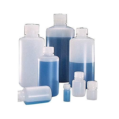 Nalgene 2004–0016 HDPE Bernstein Laborqualität schmale Öffnung Flasche mit bernsteinfarbenem Polypropylen-Schraubverschluss, 500 ml Kapazität (48 Stück) von Nalgene