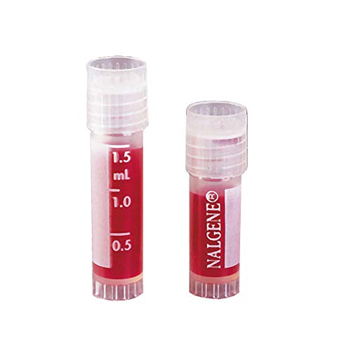 Nalgene 5000-1020 Polypropylene 1.5mL Sterile Cryogenic Vial, with Silicone Gasket (Pack of 500) von Nalgene