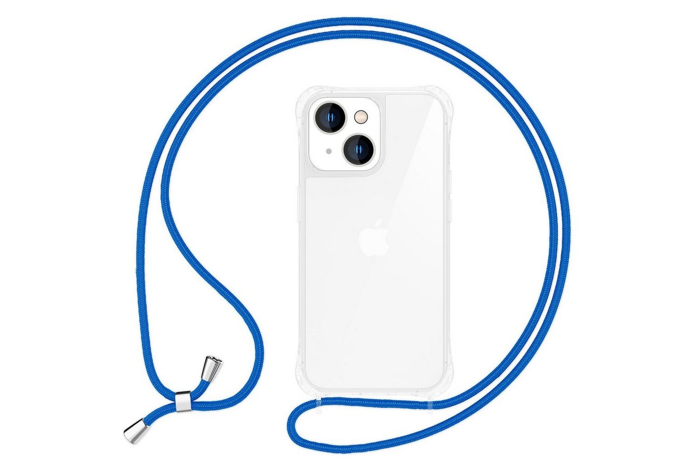 Nalia Handykette Apple iPhone 15 Plus, Klare Hülle mit Kette zum Umhängen / Handykette Band / Transparent von Nalia