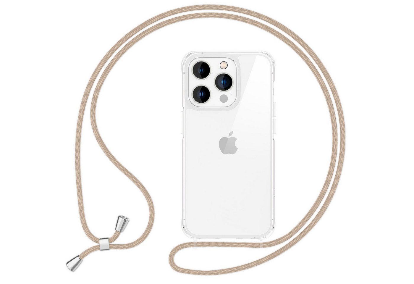 Nalia Handykette Apple iPhone 16 Pro, Klare Hülle mit Band zum Umhängen / Crossbody Transparent Case & Kette Nalia Handykette Apple iPhone 16 Pro, Klare Hülle mit Band zum Umhängen / Crossbody Transparent Case & Kette von Nalia